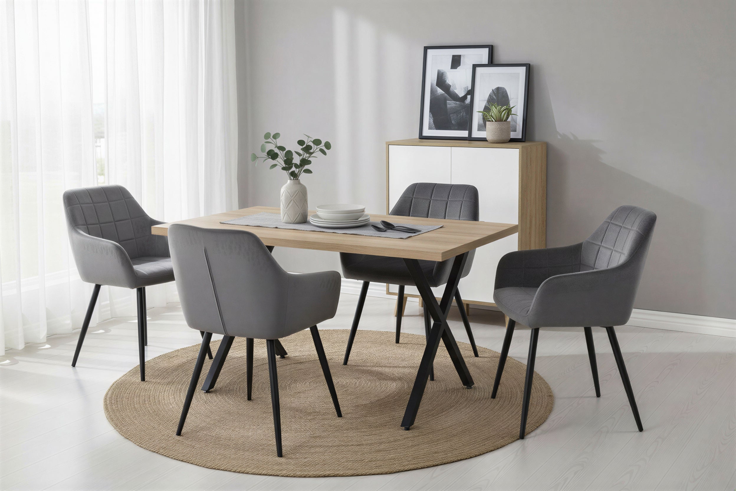 Sessel, 2er-Set – Bezug anthrazit, Beine schwarz – Bild 9