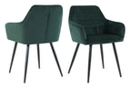 Sessel, 2er-Set – Bezug grün, Beine schwarz