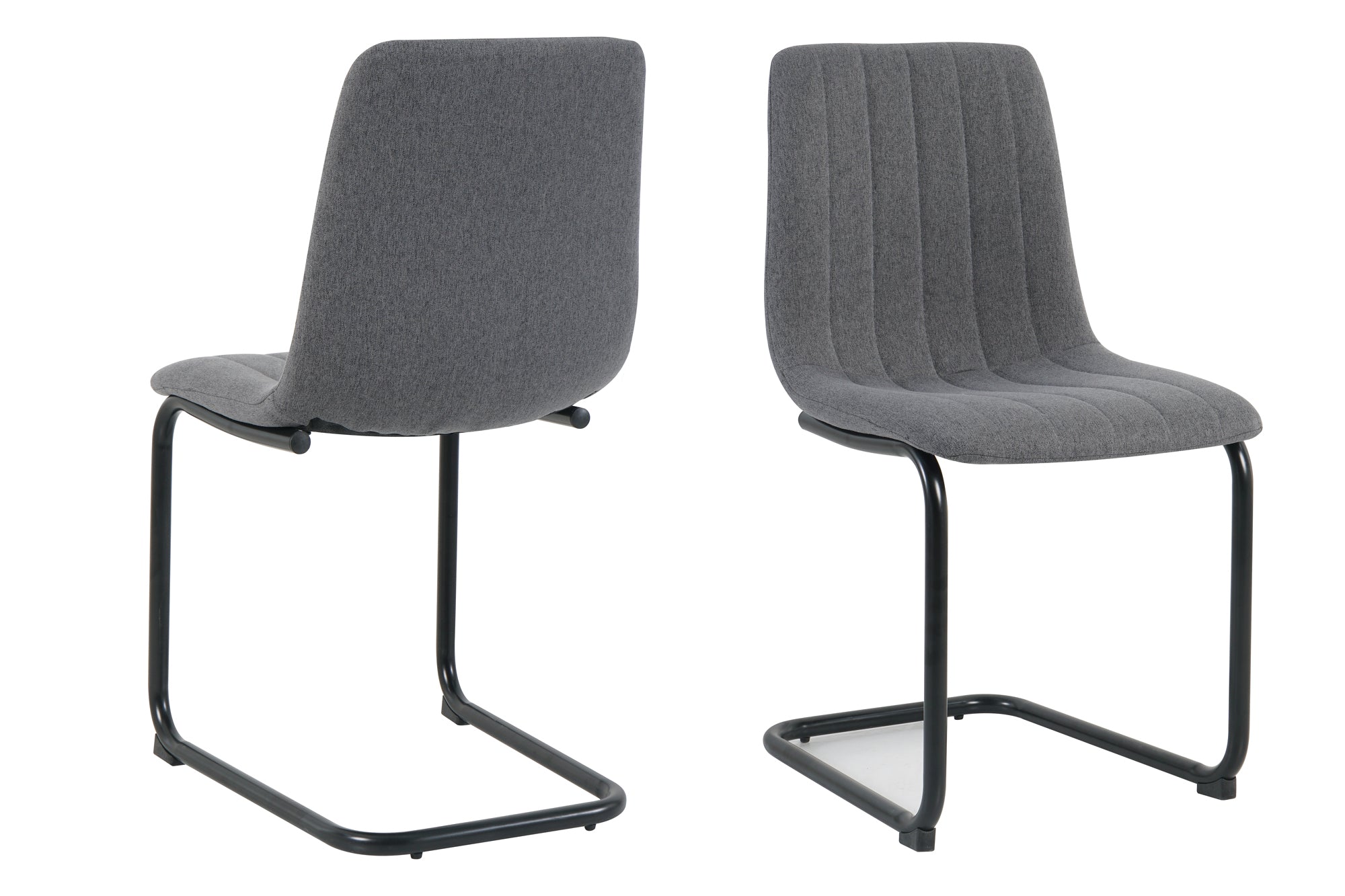Stuhl, 2er-Set – Bezug anthrazit, Beine schwarz