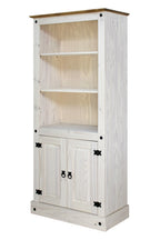 Möbilia - Bücherregal 81x38x177 cm weiß, honig