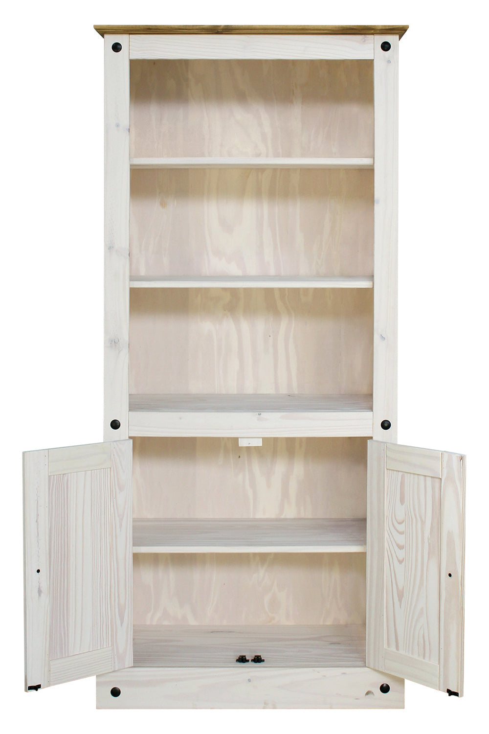 Möbilia - Bücherregal 81x38x177 cm weiß, honig