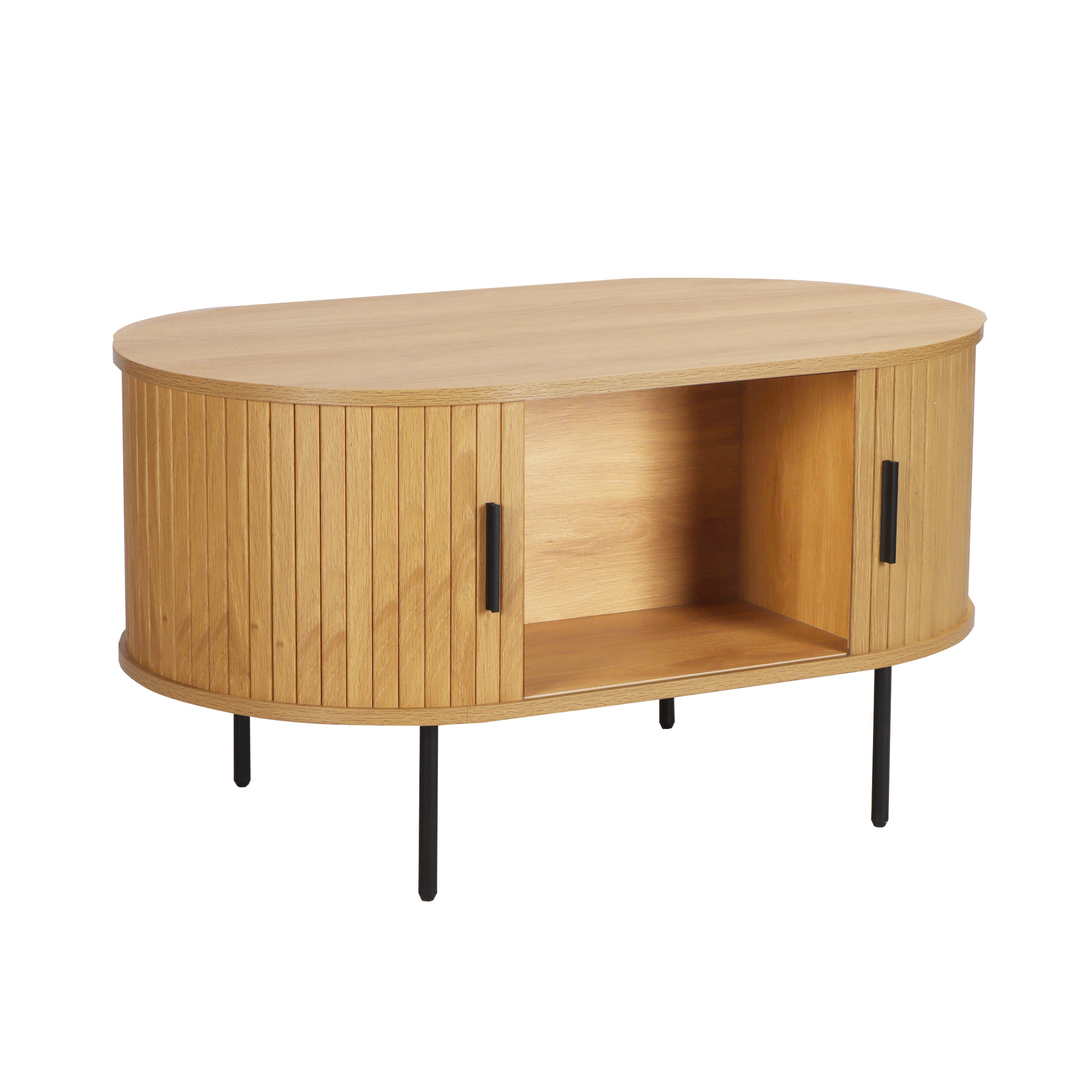 Couchtisch Couchtisch/TV-Board – Natur, Schwarz – Bild 3