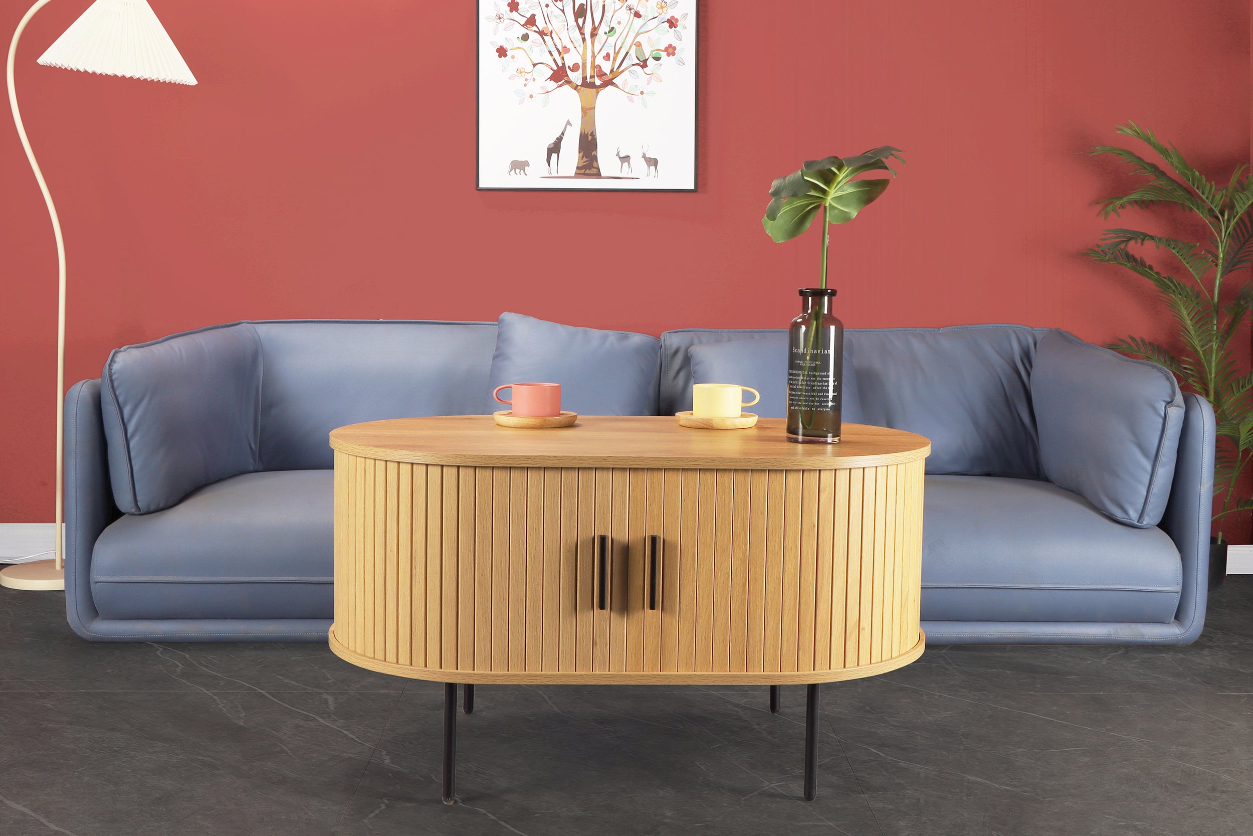 Couchtisch Couchtisch/TV-Board – Natur, Schwarz – Bild 5