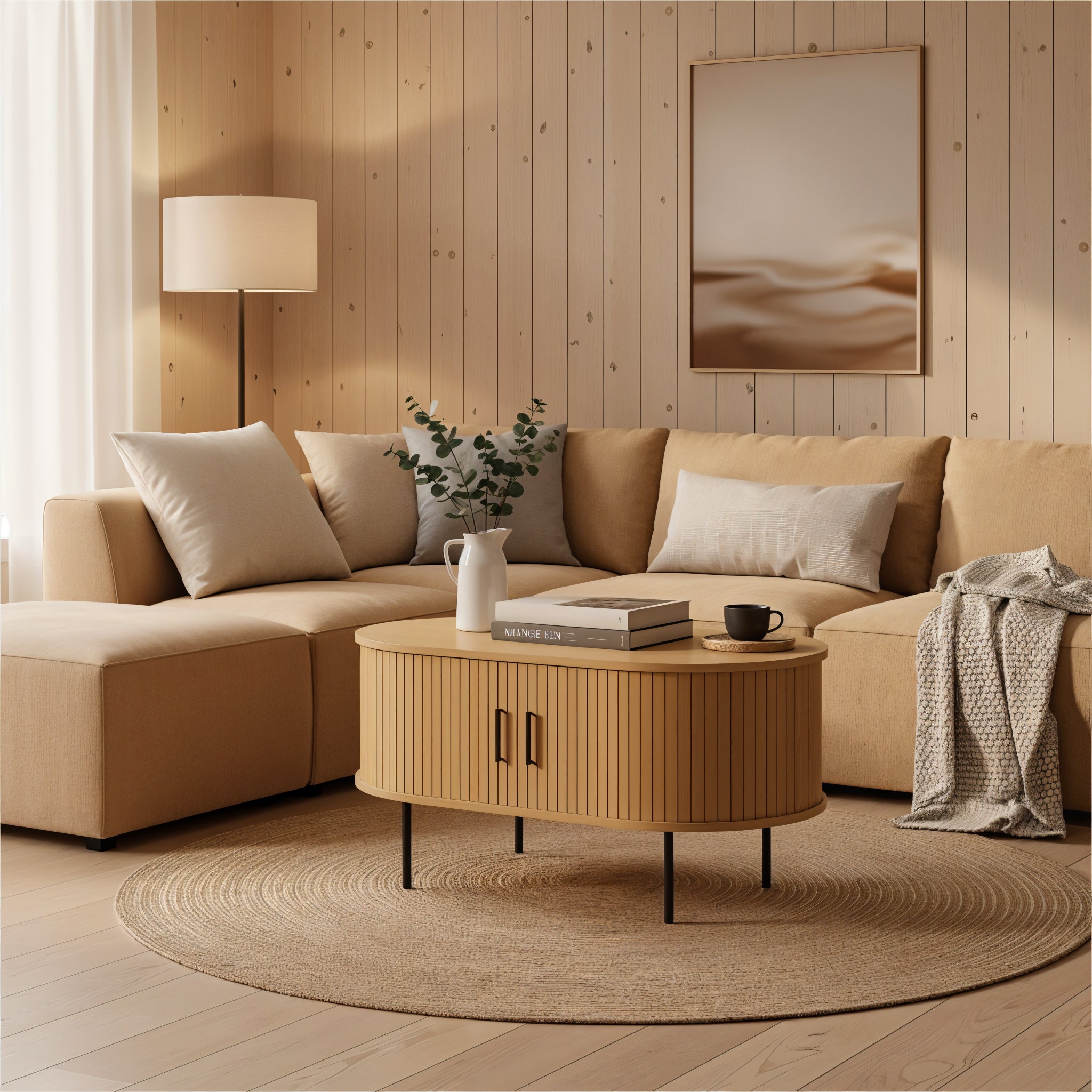Couchtisch Couchtisch/TV-Board – Natur, Schwarz – Bild 7