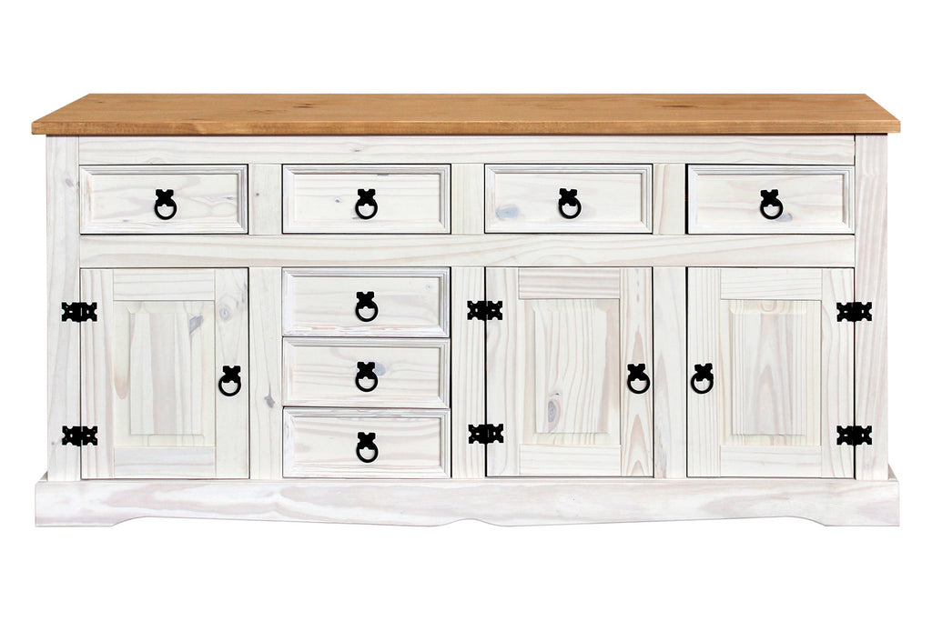 Möbilia - Sideboard 174x44x84 cm weiß, honig