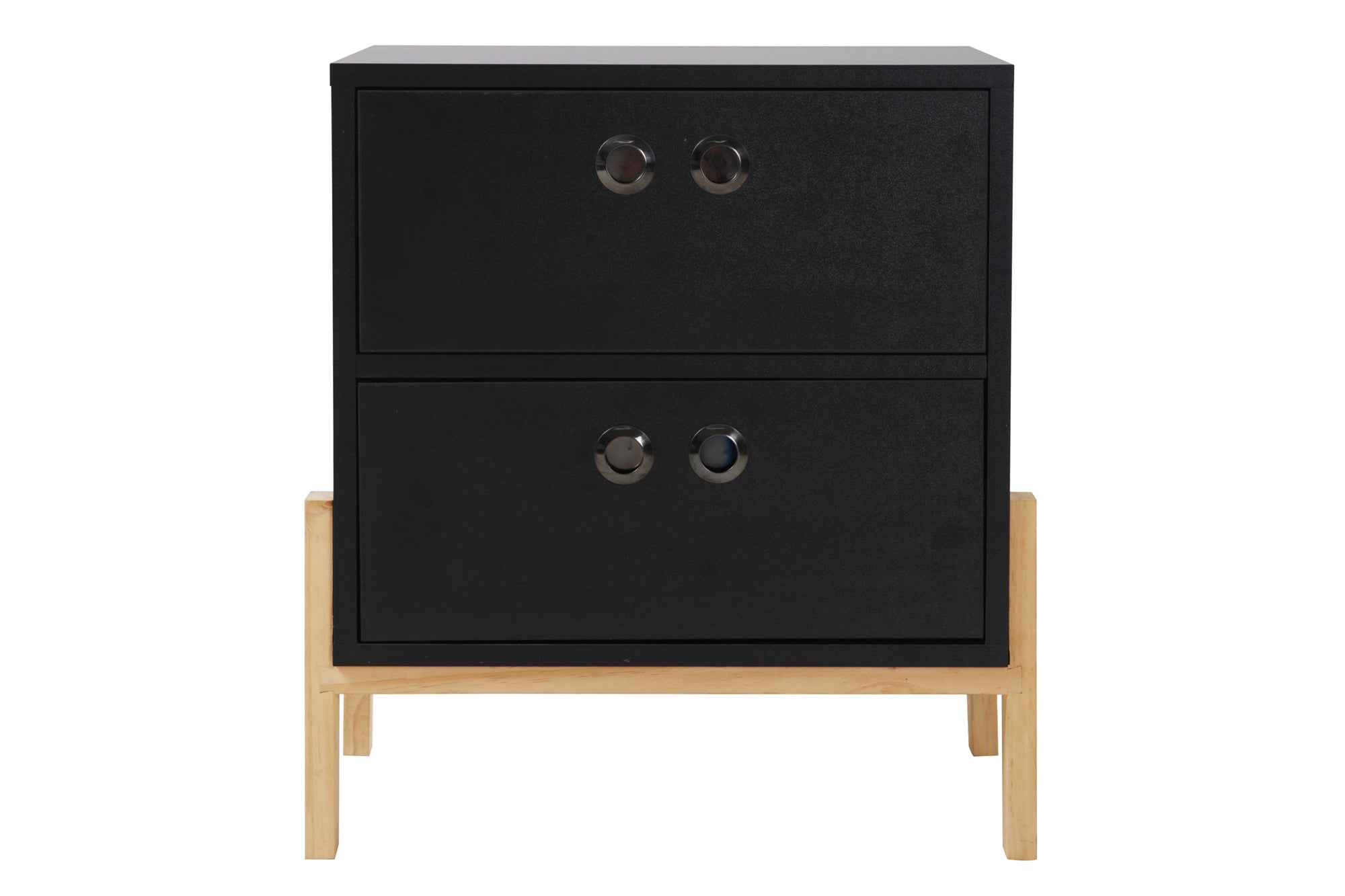 Kommode Kommode – Schwarz, Beine natur
