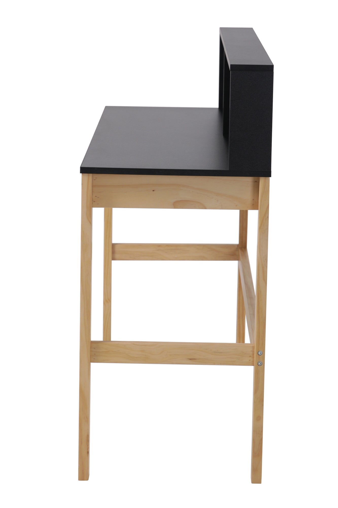 Schreibtisch Schreibtisch – Schwarz, Beine natur – Bild 3