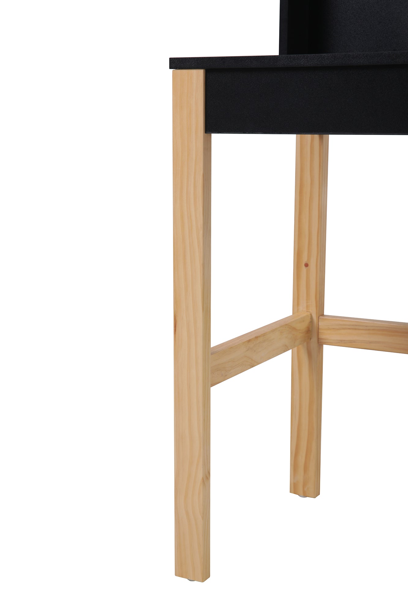 Schreibtisch Schreibtisch – Schwarz, Beine natur – Bild 4