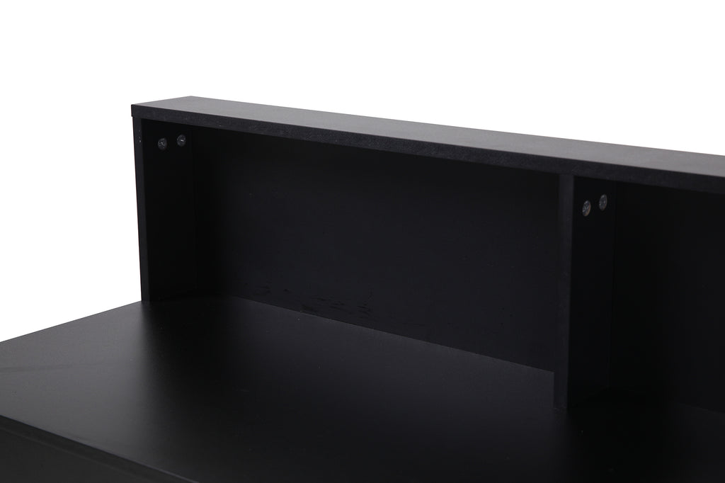 Schreibtisch Schreibtisch – Schwarz, Beine natur – Bild 5