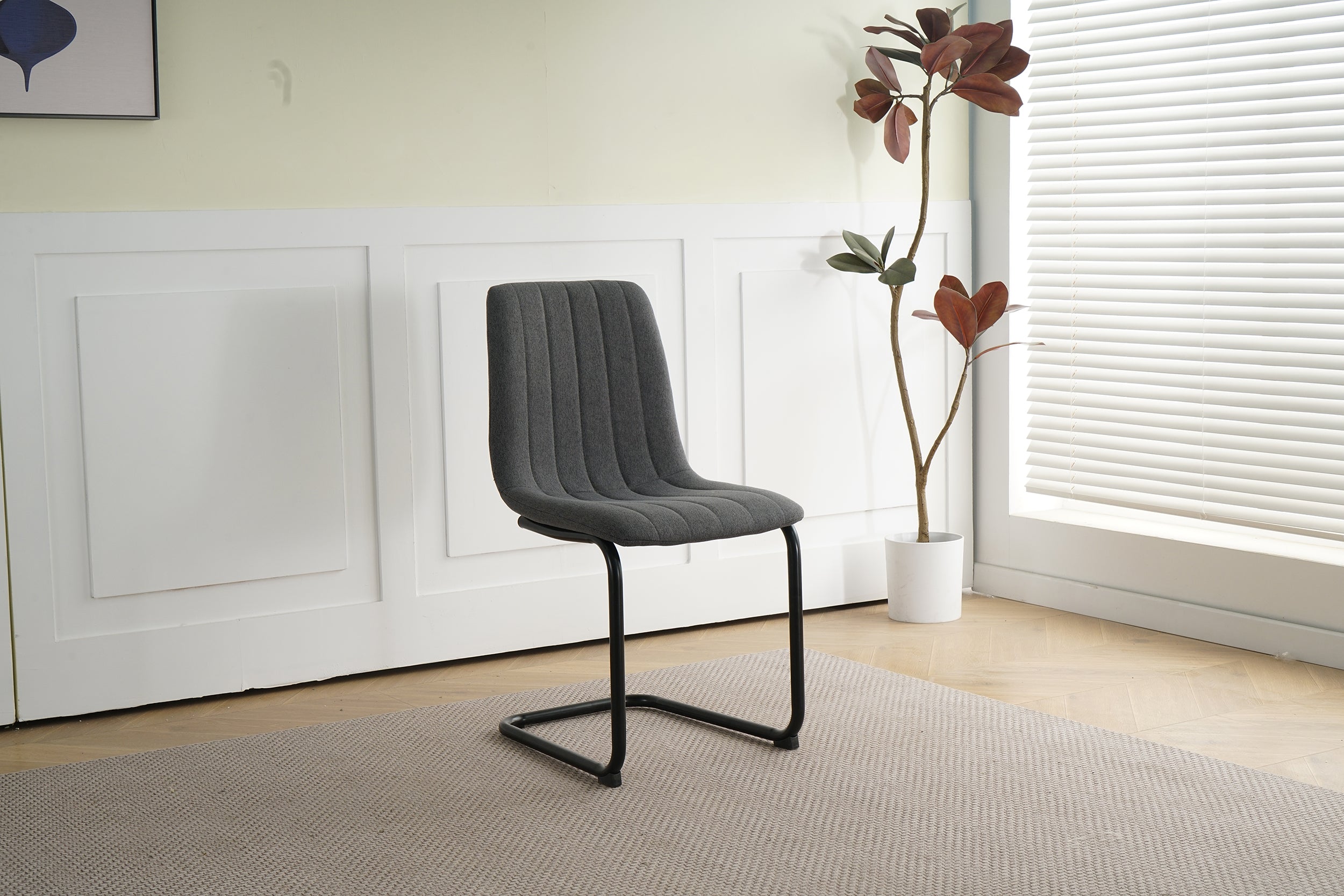Stuhl, 2er-Set – Bezug anthrazit, Beine schwarz – Bild 8