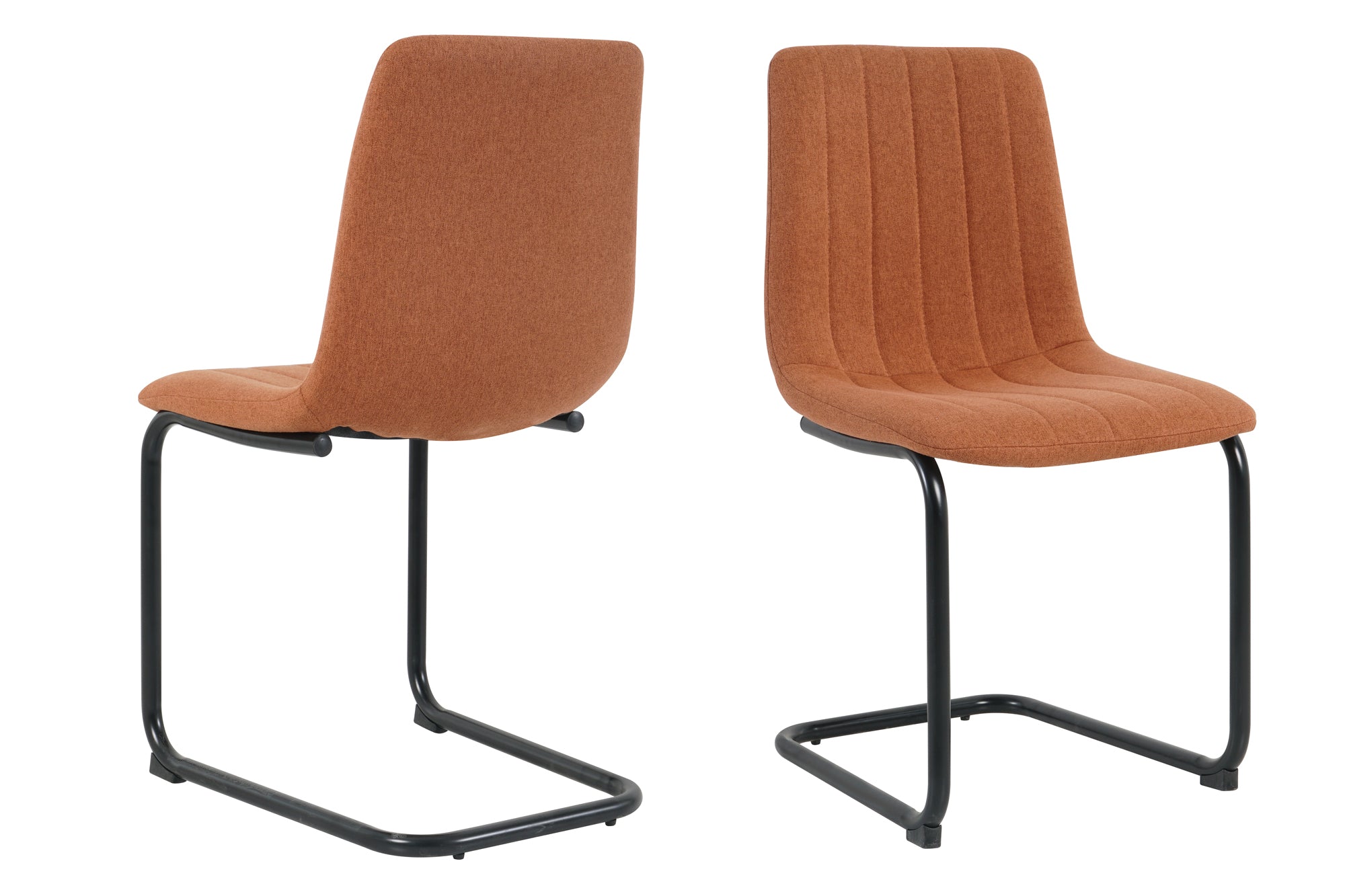 Stuhl, 2er-Set – Bezug braun, Beine schwarz