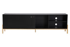 Lowboard Lowboard – Schwarz, Beine natur