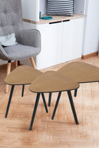 Beistelltisch Beistelltisch 50x50 cm – Platte natur, Beine schwarz – Bild 6
