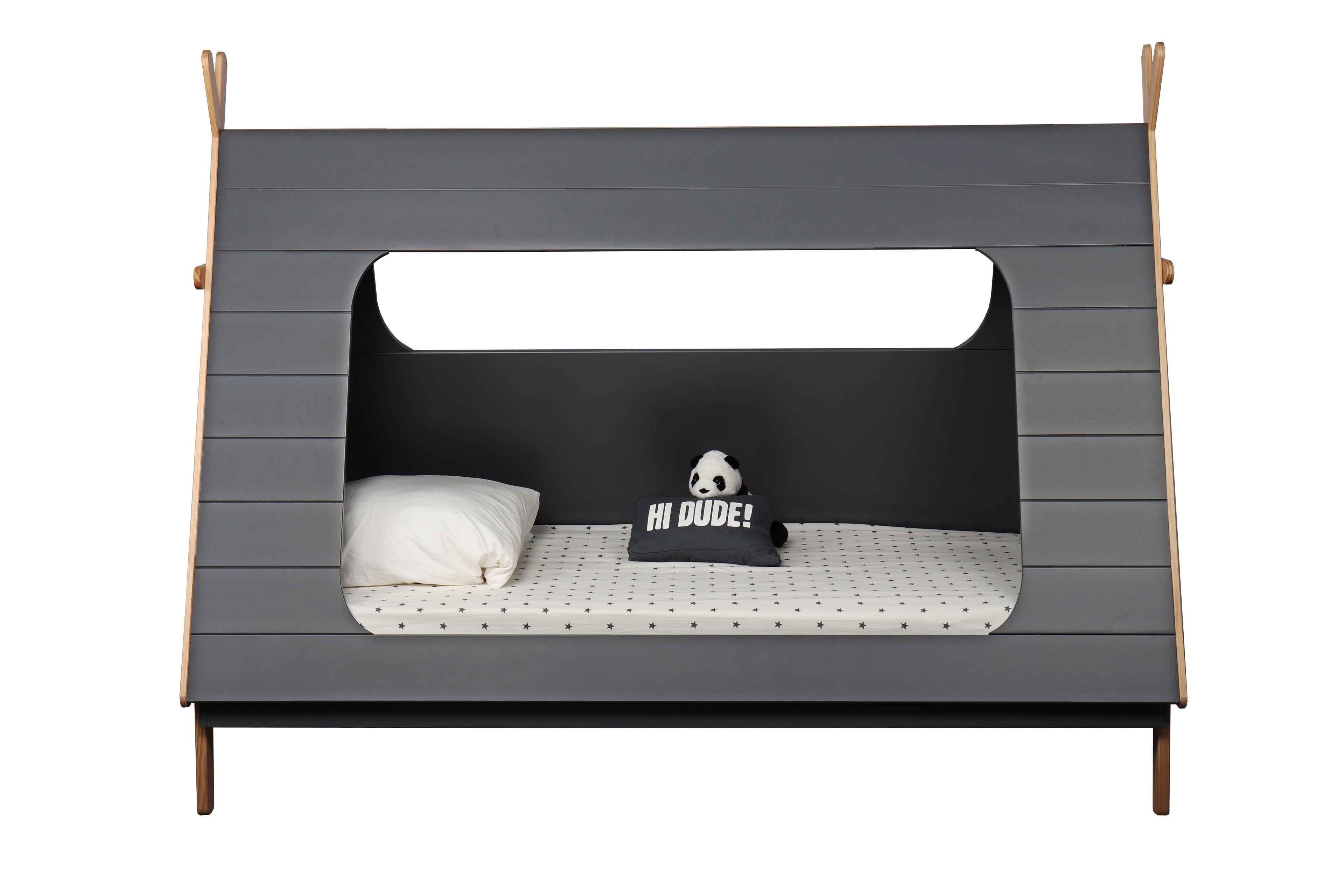 Bett Kinderbett + Schublade – Grau, Natur – Bild 4