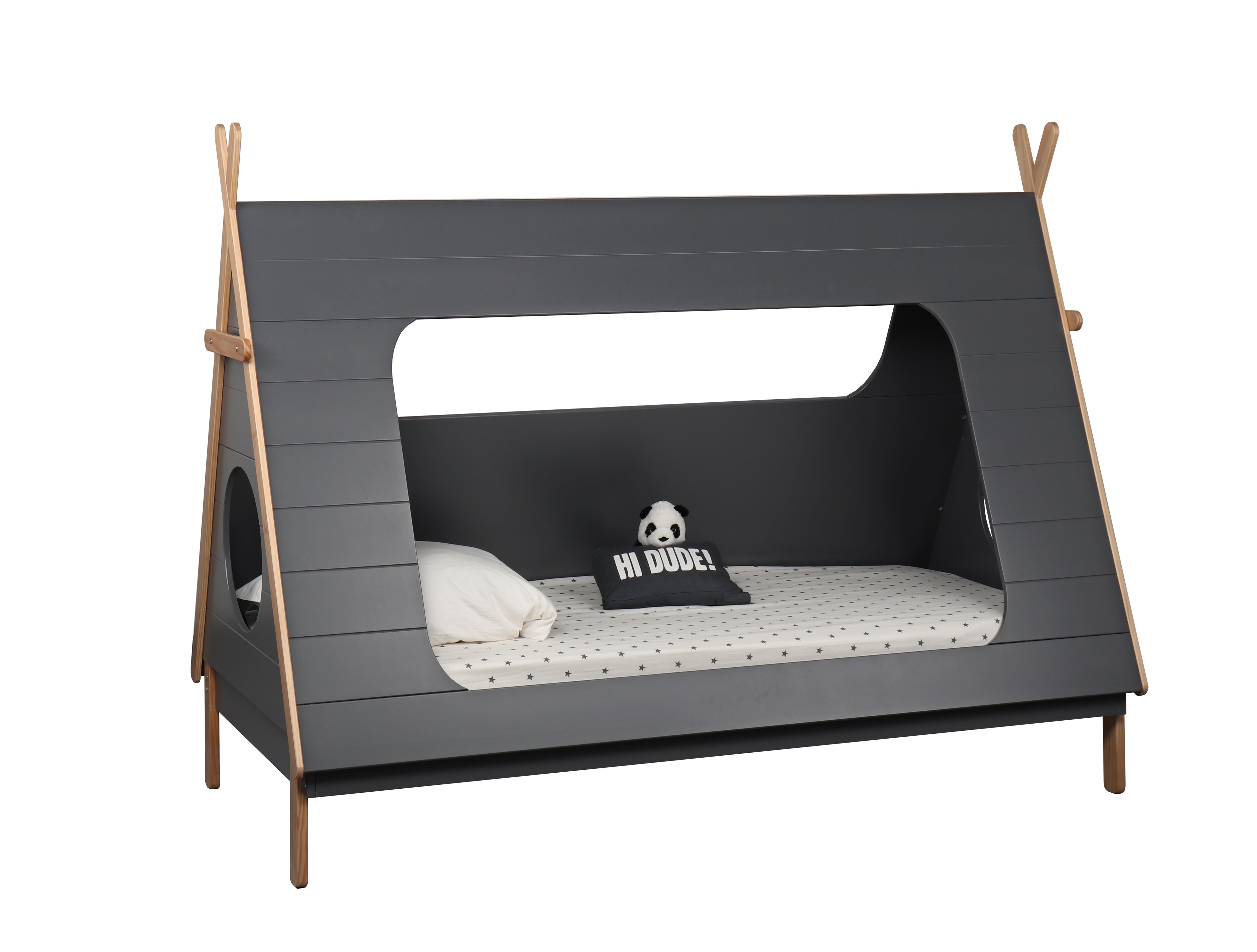 Bett Kinderbett + Schublade – Grau, Natur – Bild 5