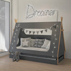 Bett Kinderbett + Schublade – Grau, Natur – Bild 8