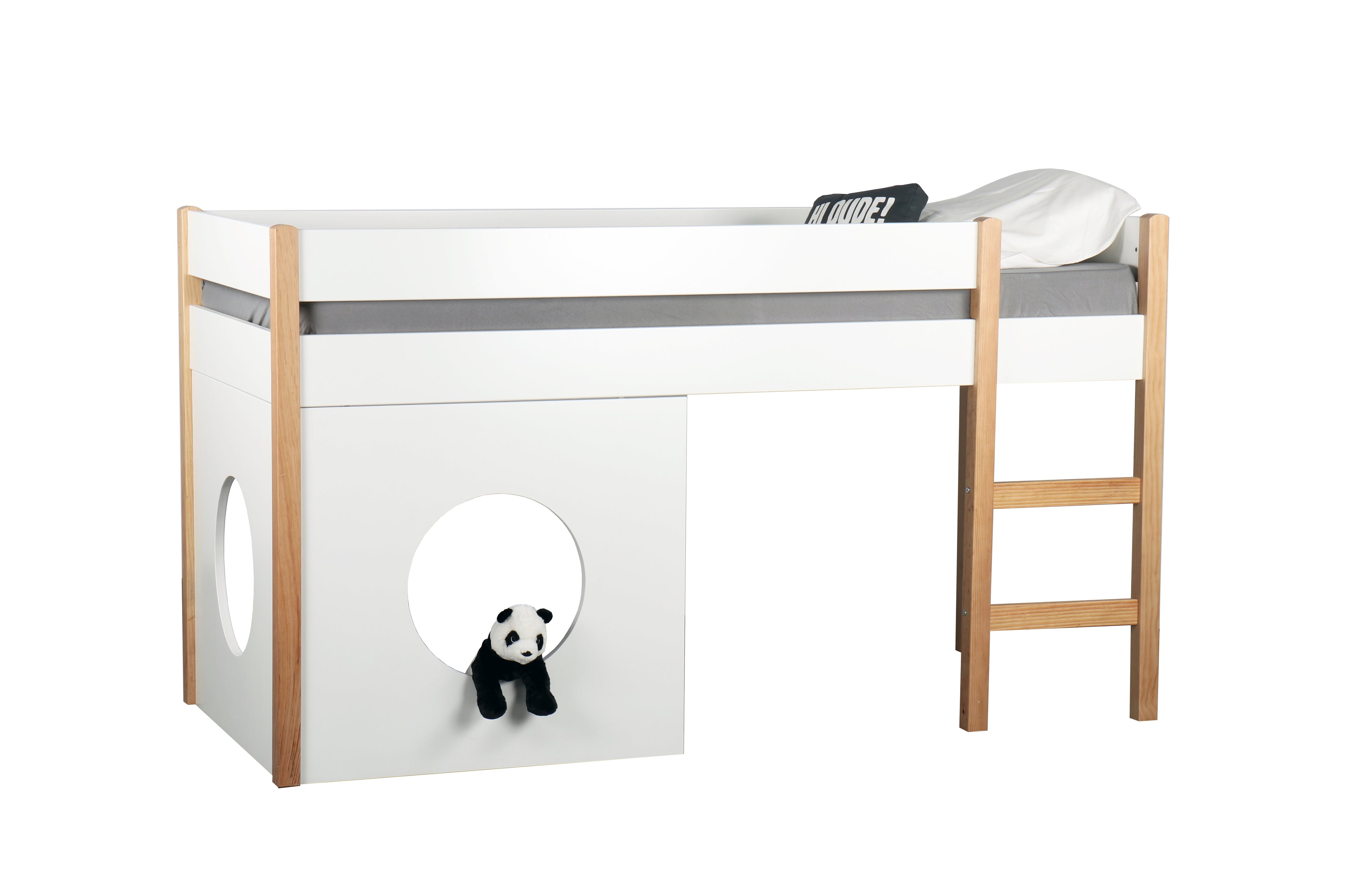 Bett Etagenbett + Seitenpaneel, 2er-Set – Natur/weiß – Bild 7