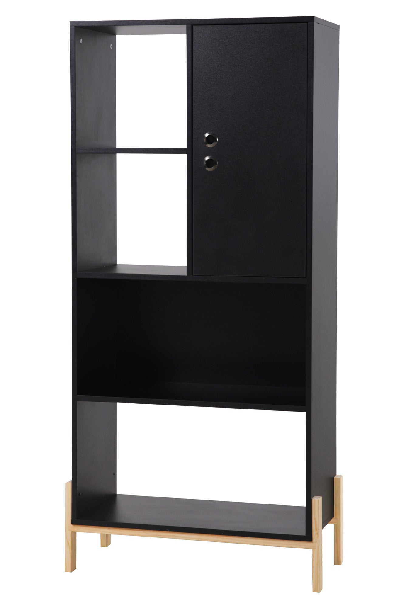 Regal Regal – Schwarz, Beine natur – Bild 2