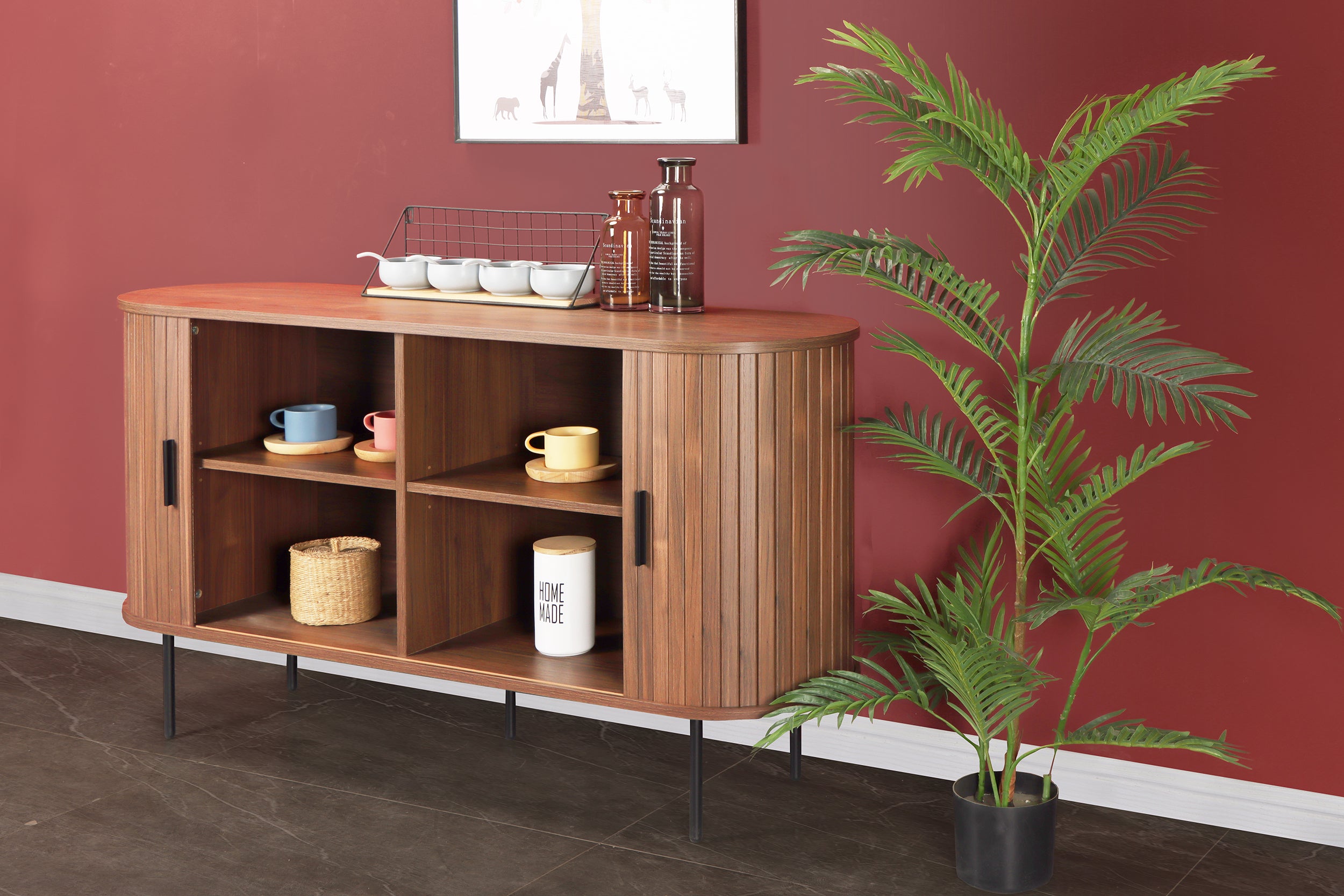 Sideboard Sideboard – Walnuss, Schwarz – Bild 7