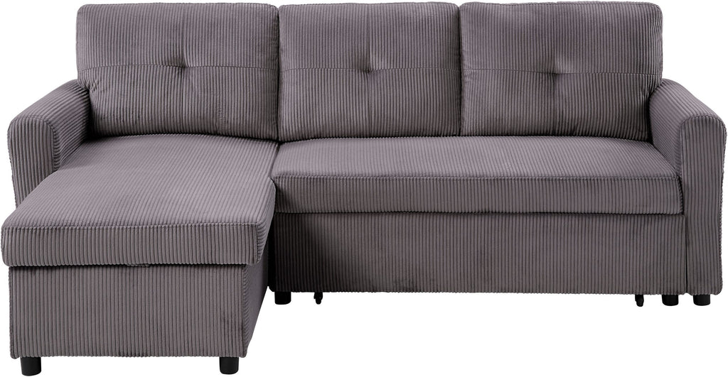 Ecksofa Cord Grau
