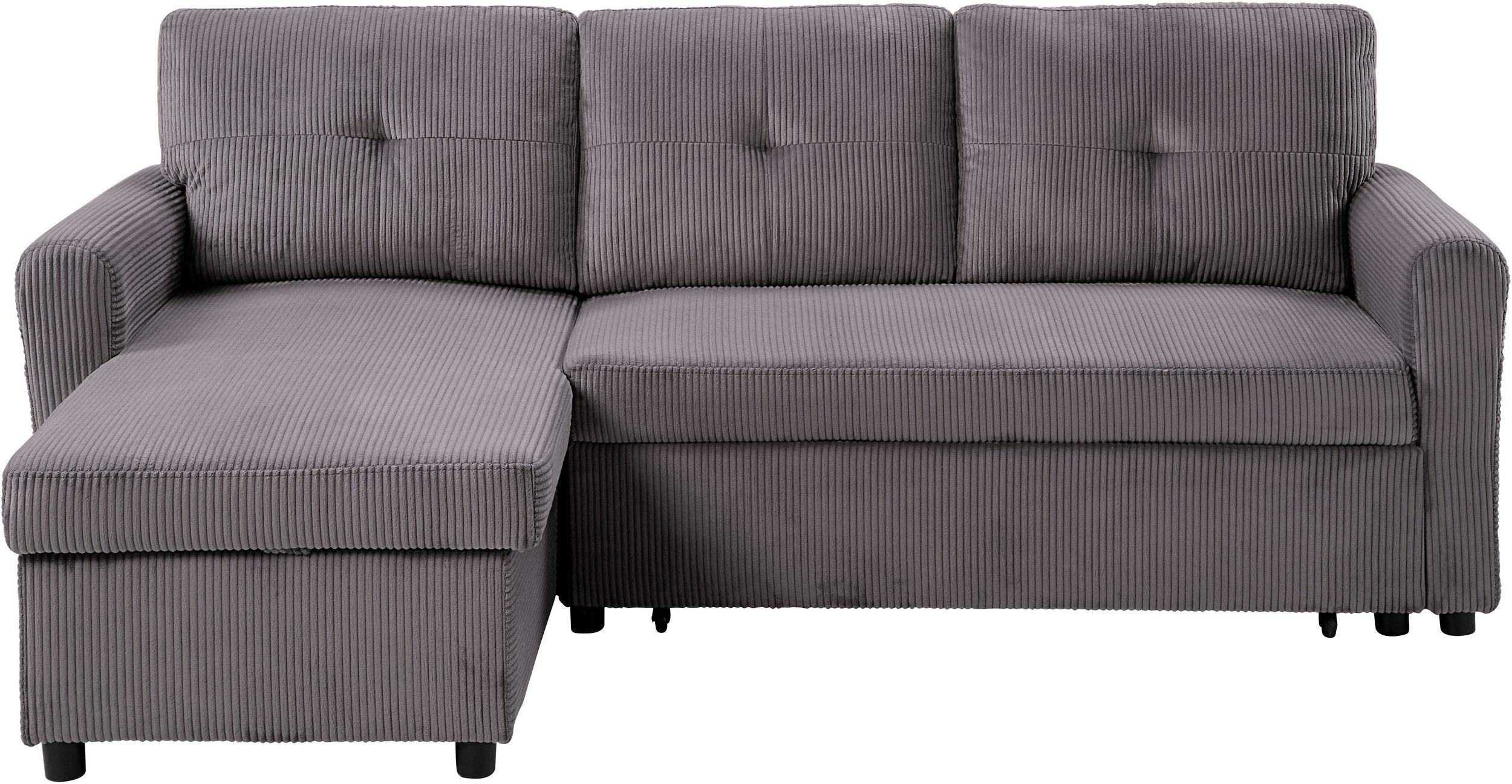 Ecksofa Cord Grau