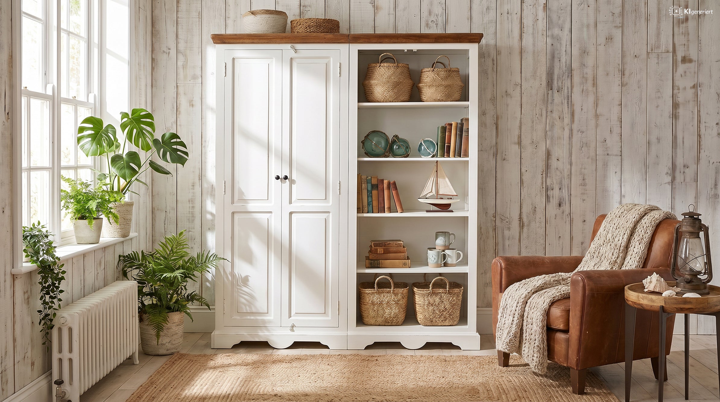 RIVIERA Beistelltisch – Platte natur, Beine schwarz – Bild 5