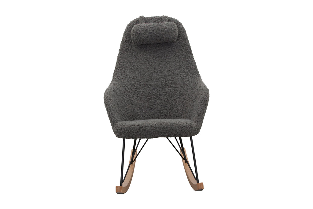 Sales Fever - Schaukelstuhl Teddyfell grau
