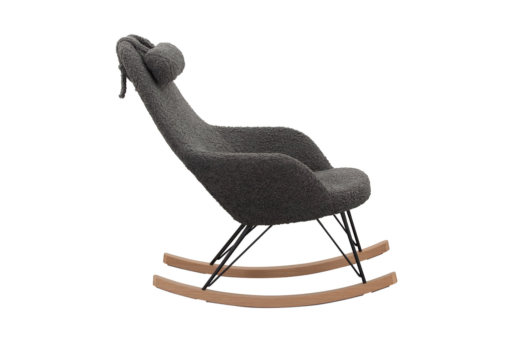 Sales Fever - Schaukelstuhl Teddyfell grau