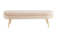 Sales Fever - Sitzpouf oval lang aus Samt Beige