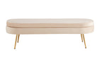 Sales Fever - Sitzpouf oval lang aus Samt Beige