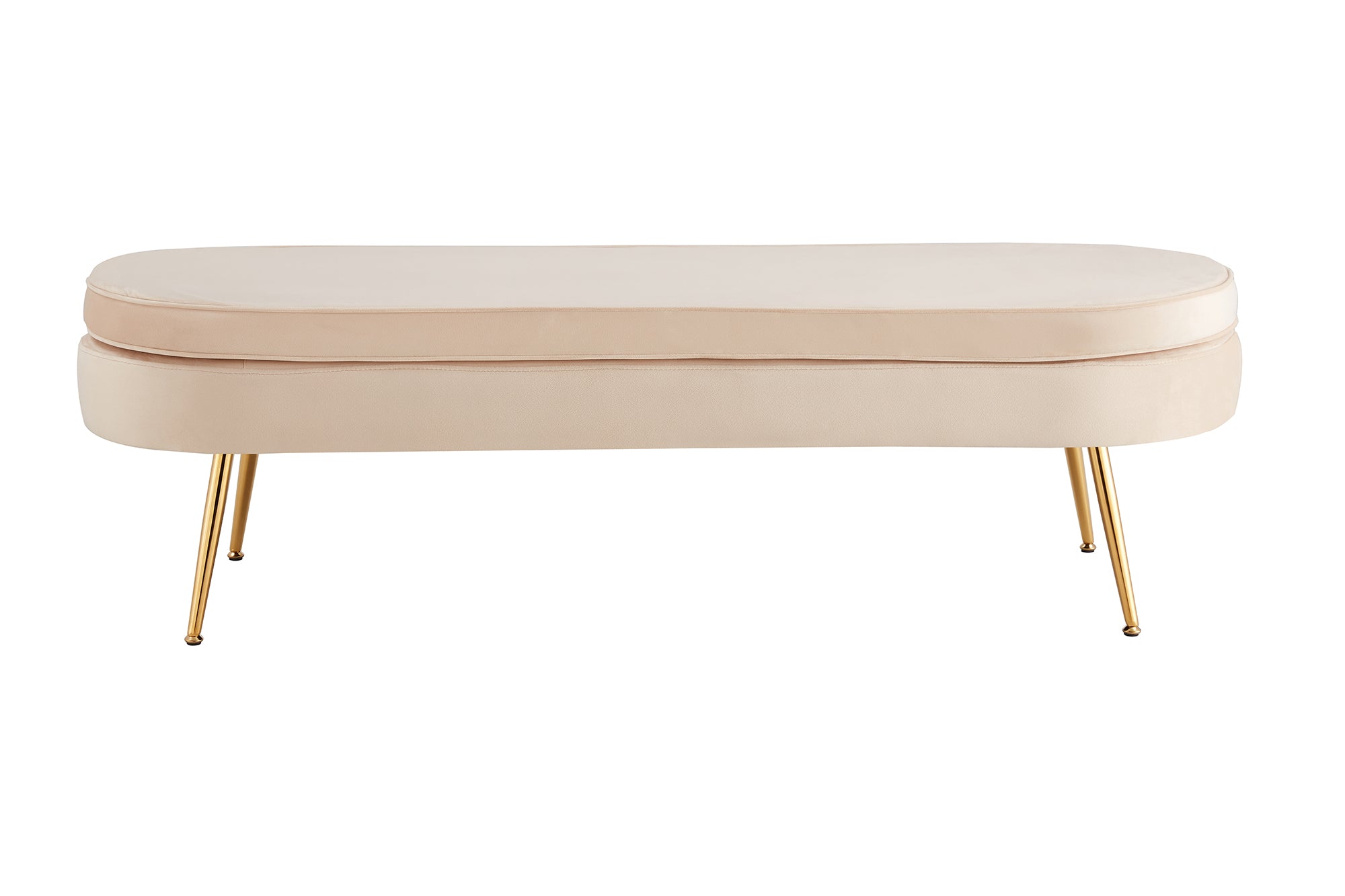 Sales Fever - Sitzpouf oval lang aus Samt Beige