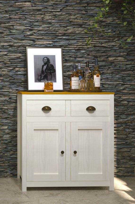 Möbilia - Kommode 86x45x90 cm weiß, braun