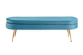 Sales Fever - Sitzpouf oval lang aus Samt Blau#