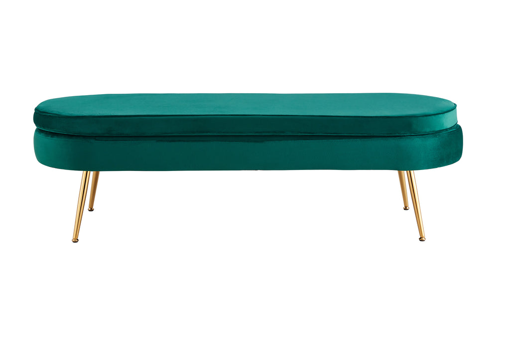 Sales Fever - Sitzpouf oval lang aus Samt Grün#