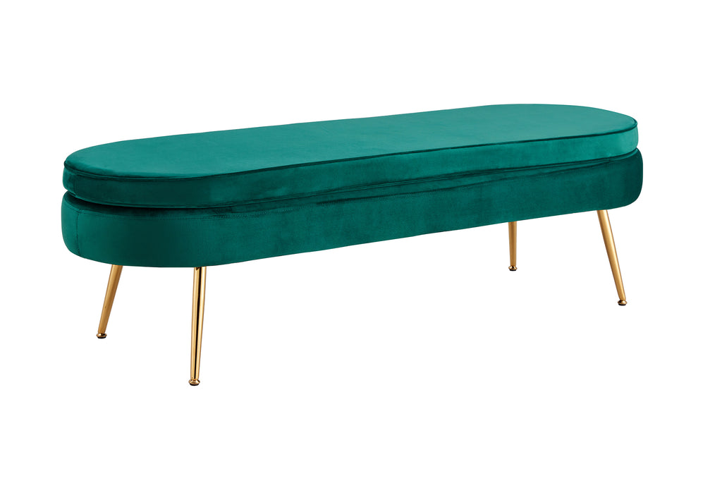 Sales Fever - Sitzpouf oval lang aus Samt Grün#