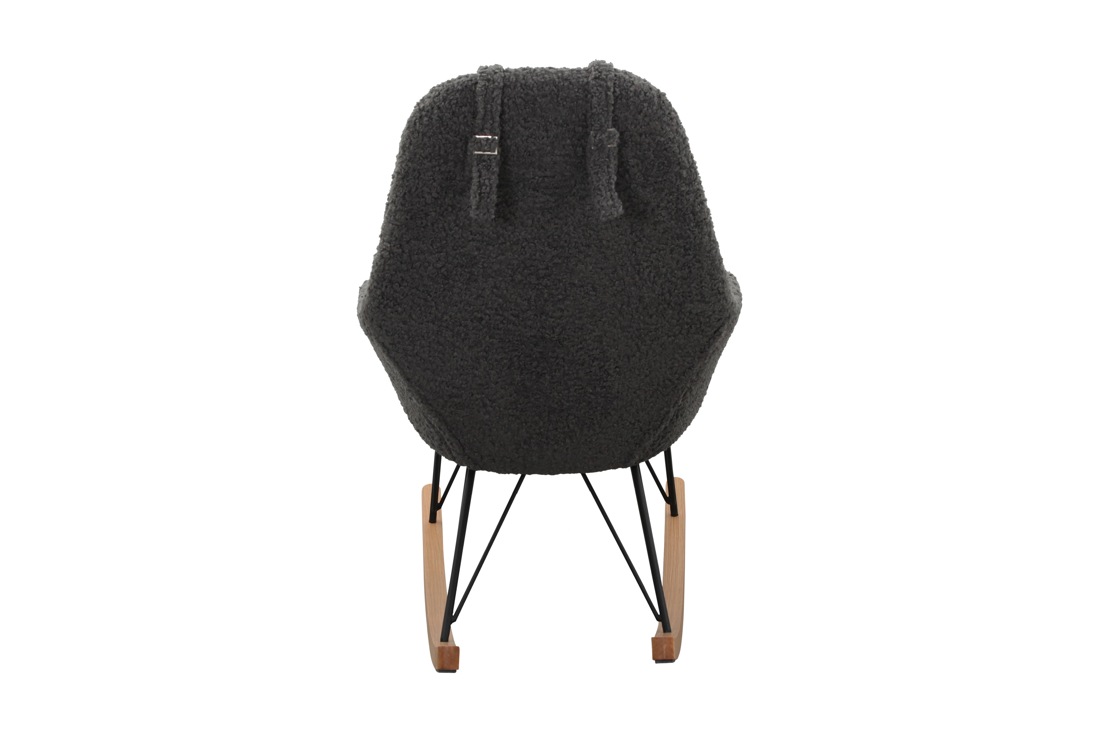 Sales Fever - Schaukelstuhl Teddyfell grau