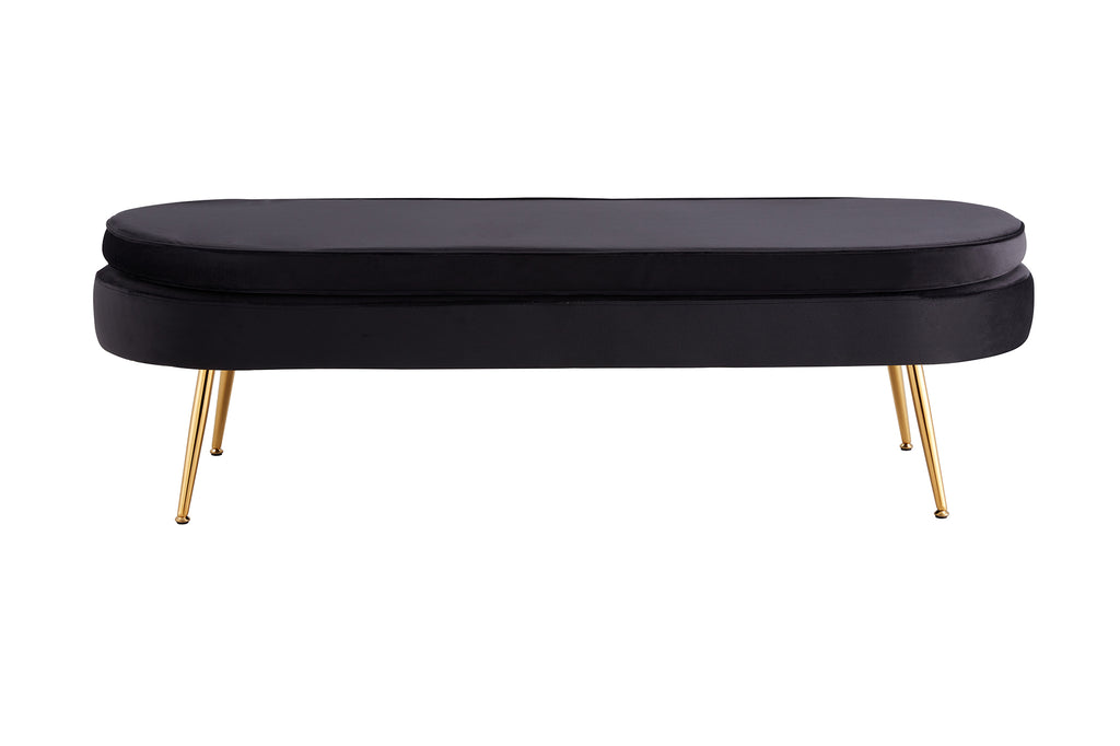 Sales Fever - Sitzpouf oval lang aus Samt Schwarz#