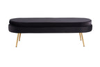 Sales Fever - Sitzpouf oval lang aus Samt Schwarz#