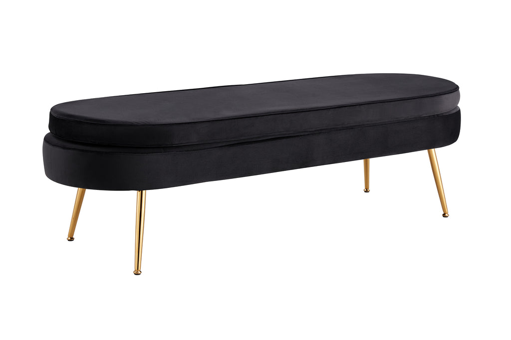 Sales Fever - Sitzpouf oval lang aus Samt Schwarz#