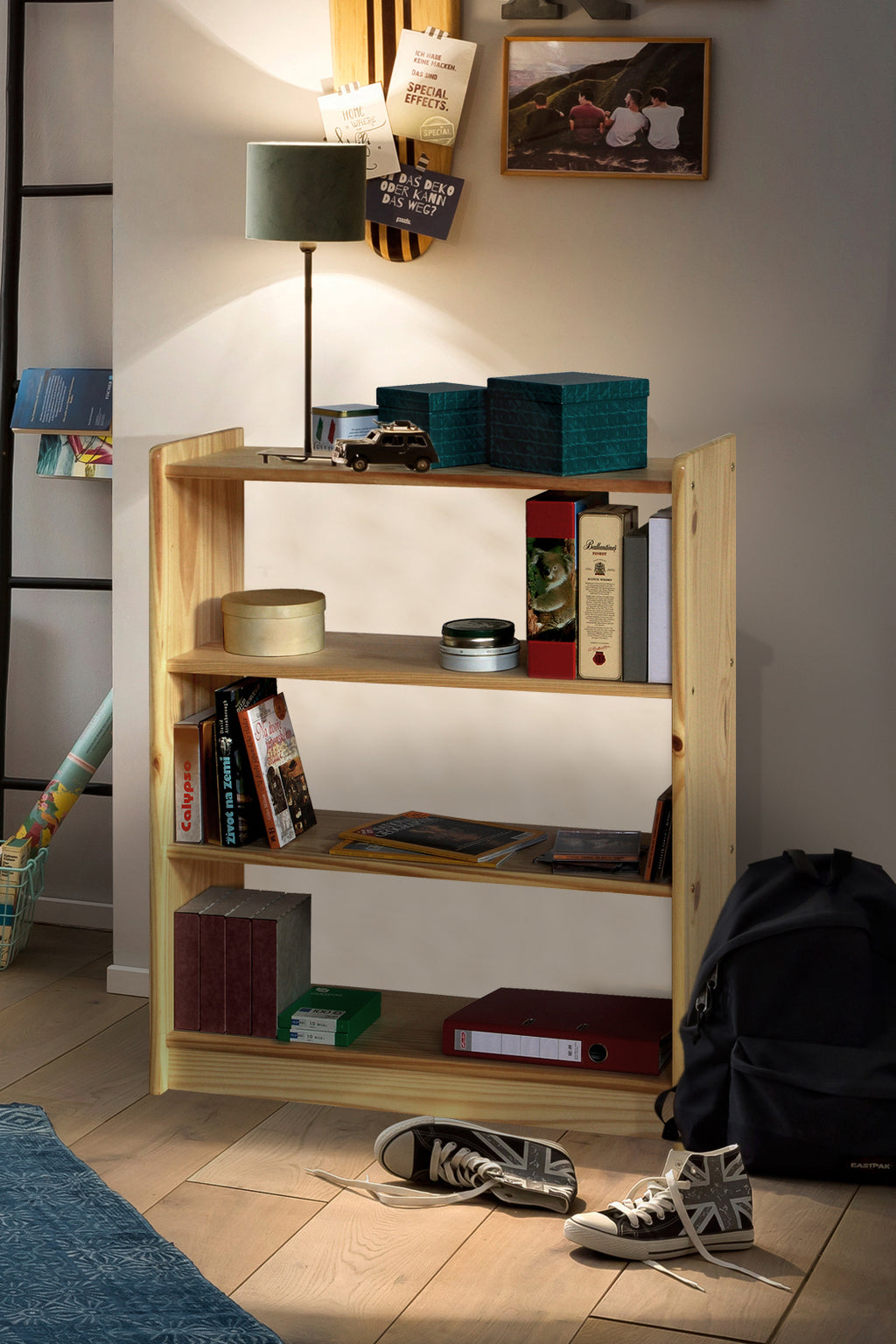 Möbilia - Bücherregal 80x30x100 cm natur