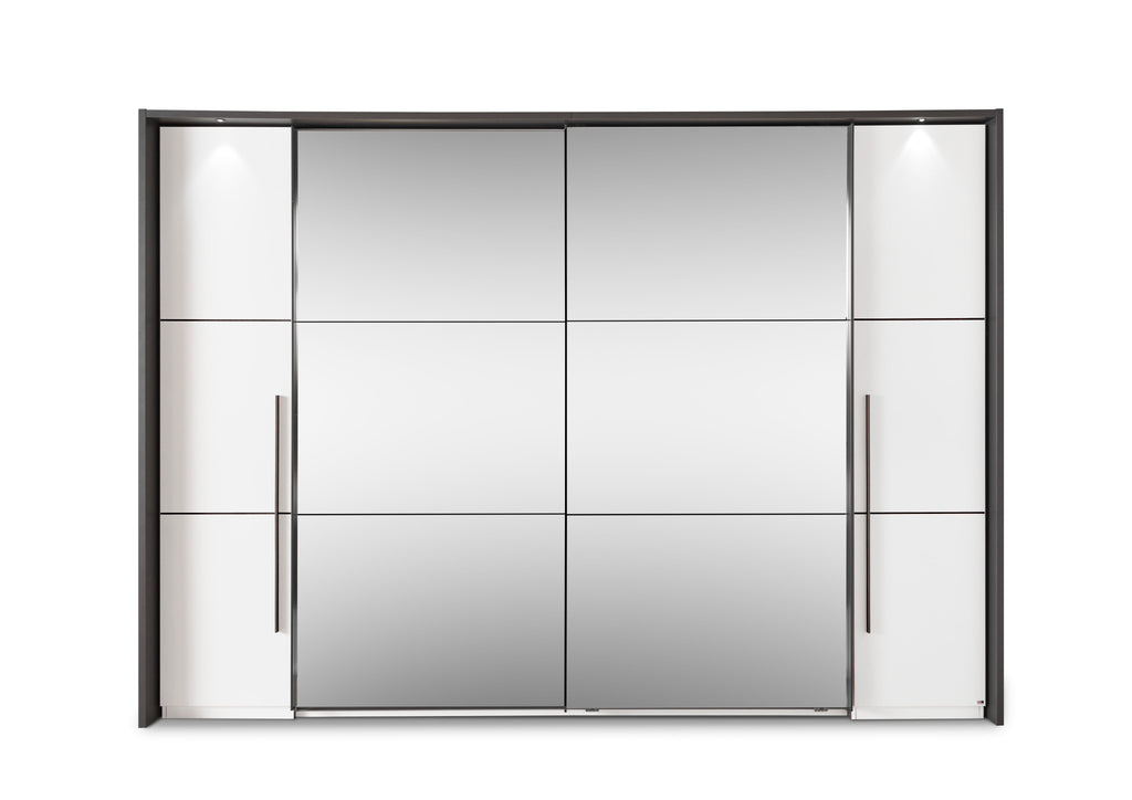 Schlafzimmerset 4tlg: Schwebetürenschrank, Kommode + 2 Nachtschränke