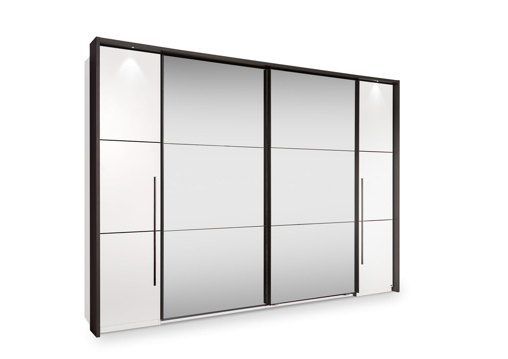 Schlafzimmerset 4tlg: Schwebetürenschrank, Kommode + 2 Nachtschränke