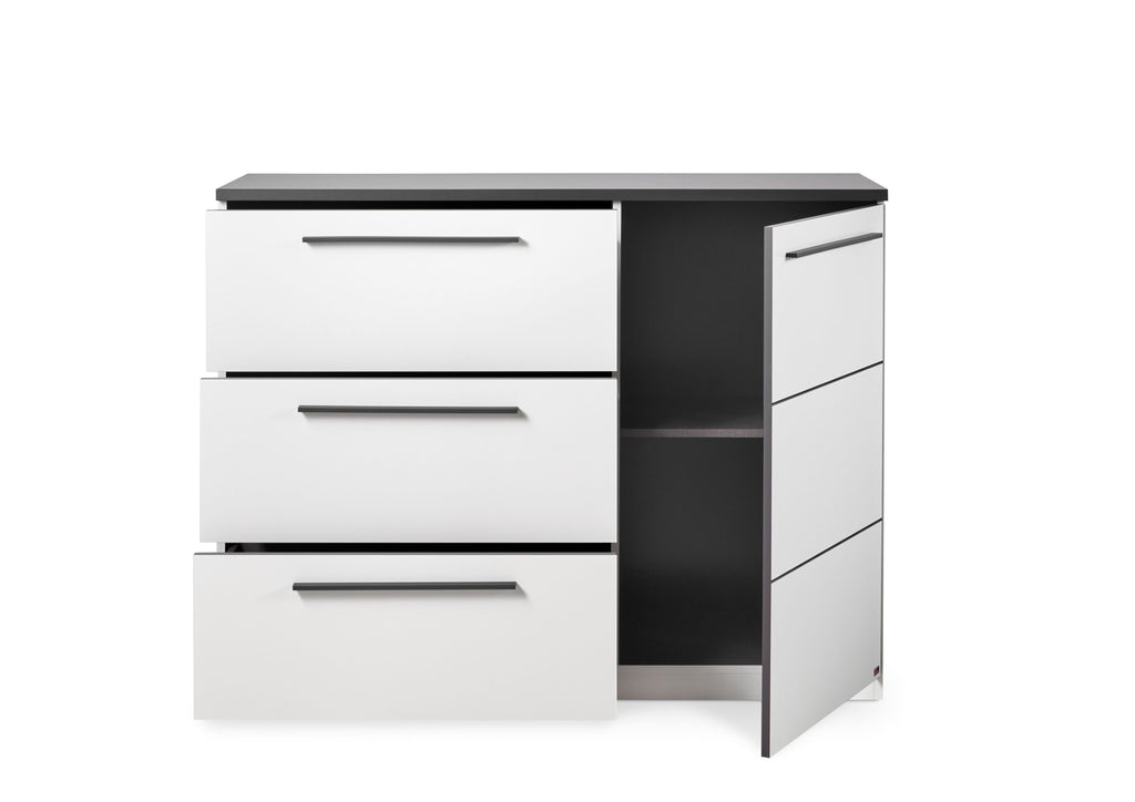 Schlafzimmerset 4tlg: Schwebetürenschrank, Kommode + 2 Nachtschränke