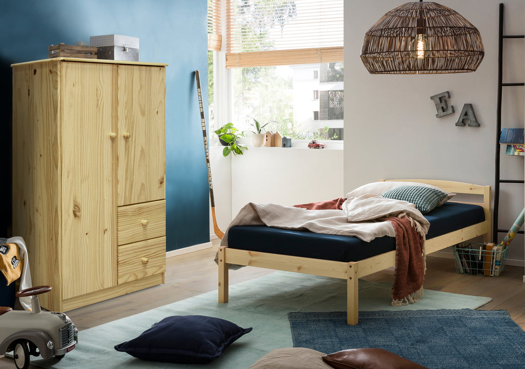 Möbilia - Kleiderschrank 80x43x136 cm natur