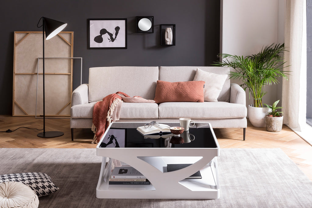 Sales Fever - Couchtisch 90x90 cm weiß/schwarz