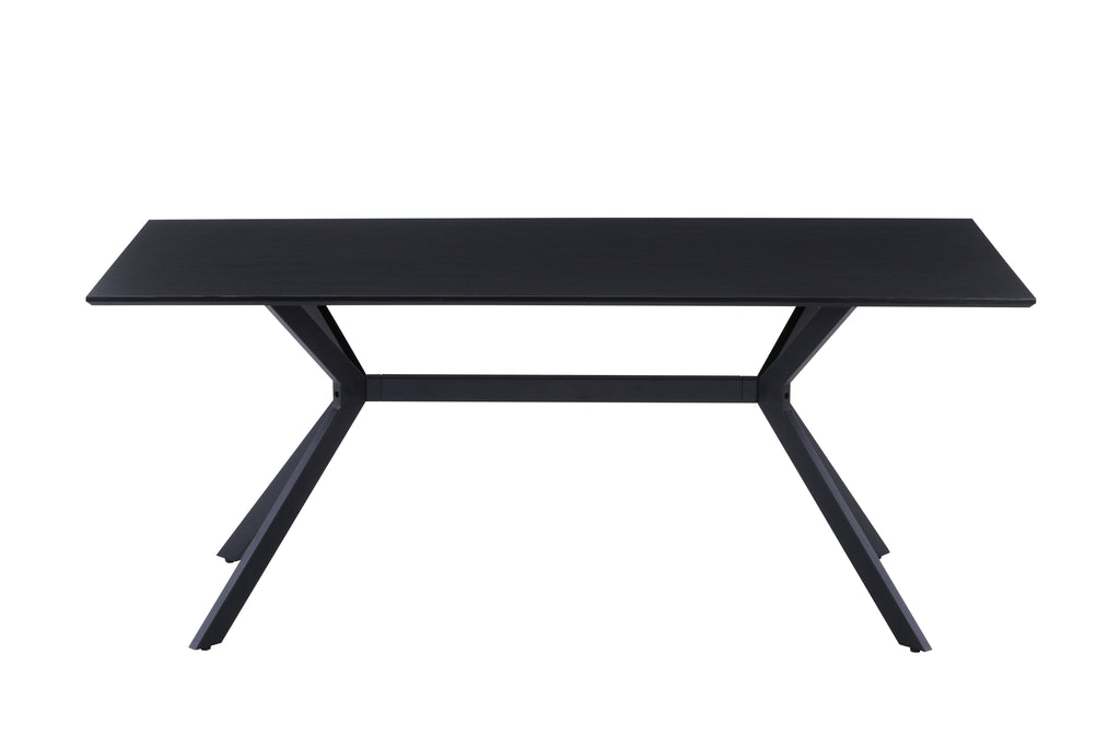 Möbilia - Tisch 180x90x75 cm dunkelgrau, schwarz mit Mittelstrebe
