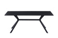 Möbilia - Tisch 180x90x75 cm dunkelgrau, schwarz mit Mittelstrebe