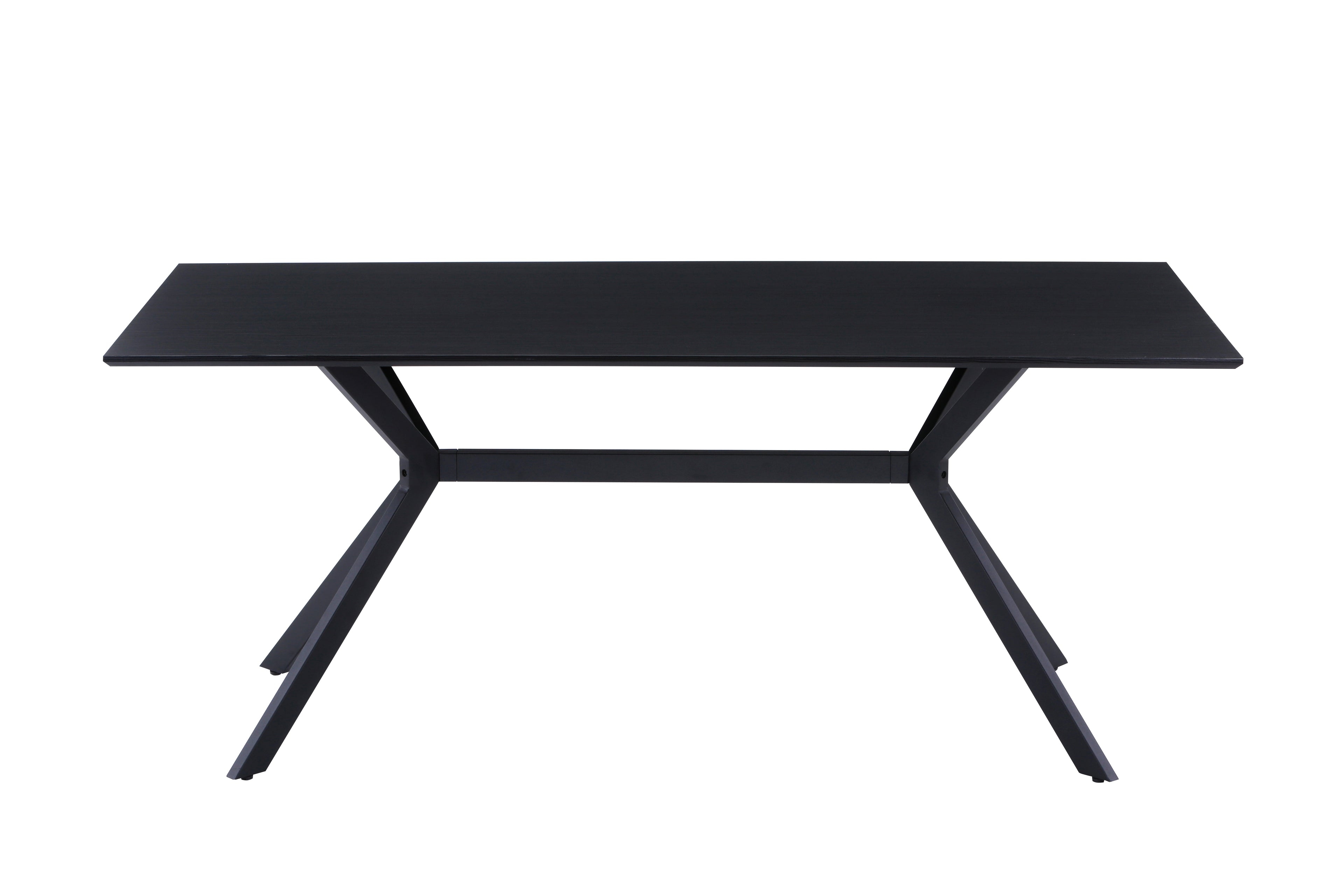 Möbilia - Tisch 180x90x75 cm dunkelgrau, schwarz mit Mittelstrebe