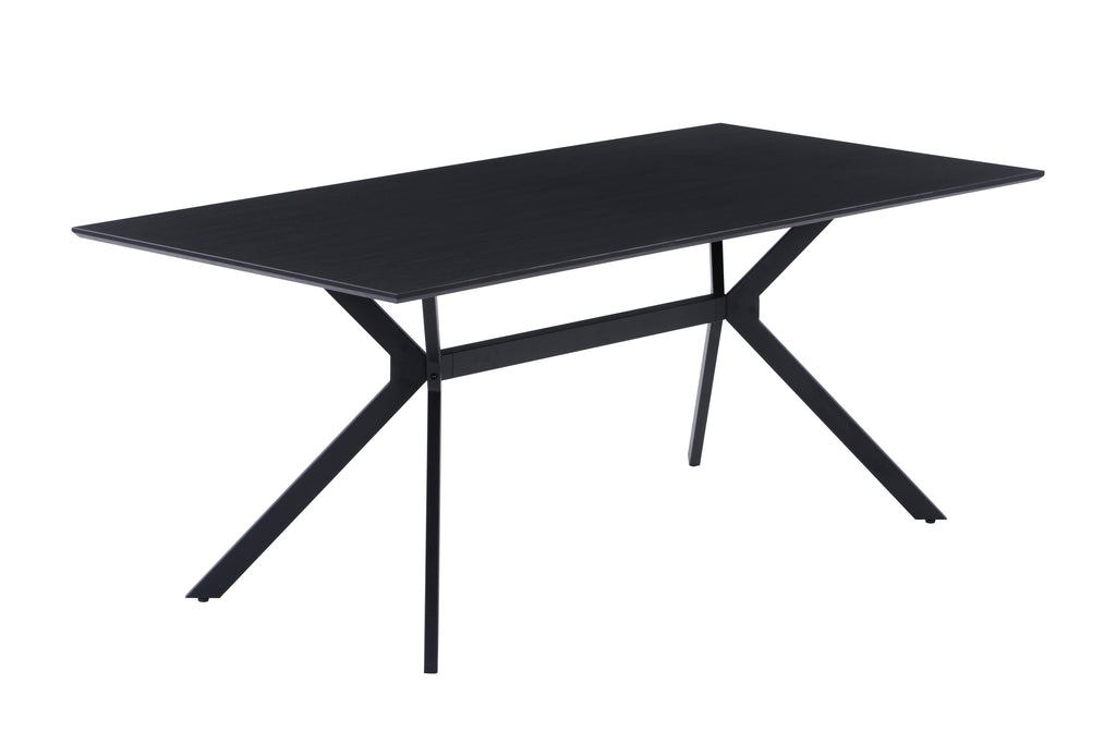 Möbilia - Tisch 180x90x75 cm dunkelgrau, schwarz mit Mittelstrebe