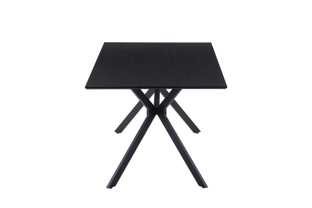 Möbilia - Tisch 180x90x75 cm dunkelgrau, schwarz mit Mittelstrebe